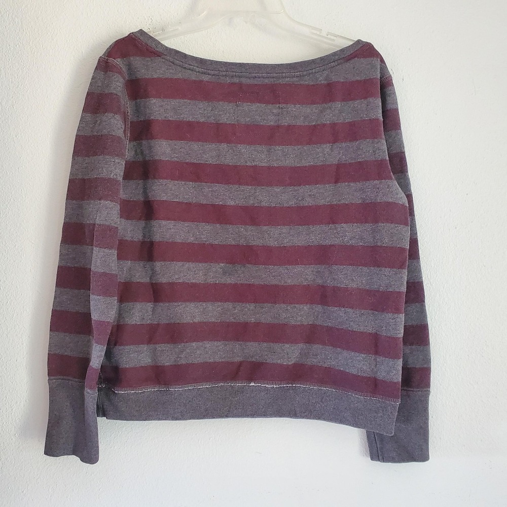 VTG American Eagle SweatShirt Womens Large Striped Pullover AE‎ NYSTATE Division - Picture 7 of 8